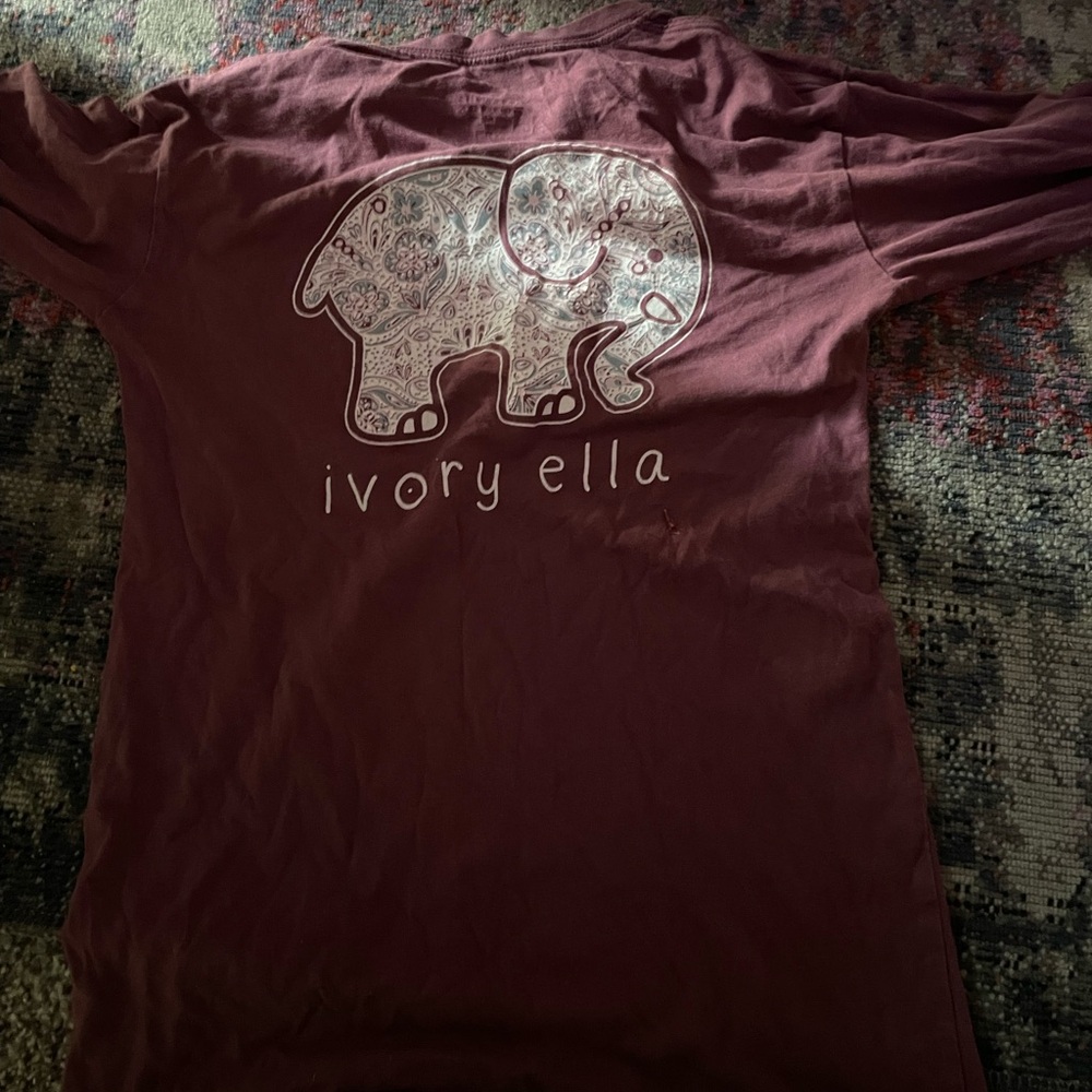 Ivory Ella Kids Burgundy Elephant Tee